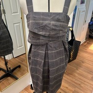 To the Max Gray Sheath Dress Square Neck Sleeveless